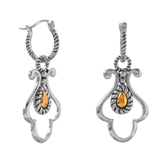 lmkdeals Jewelry - 14KT GOLD/RHODIUM PLATED STERLING SILVER EARRINGS